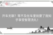 开车无聊？等不及在车里就要了我知乎享受智慧洗礼！