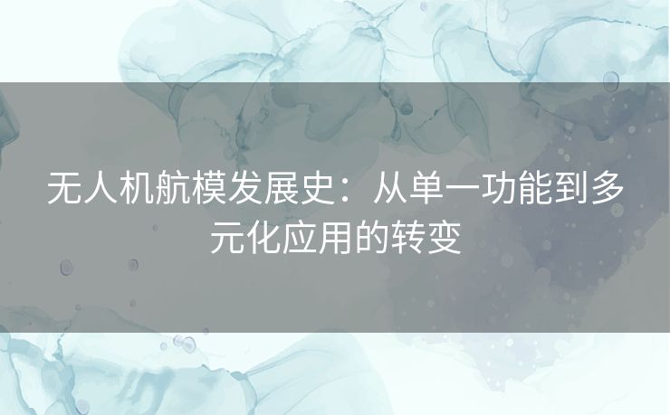 无人机航模发展史:从单一功能到多元化应用的转变 无人机航模发展史:从单一功能到多元化应用的转变