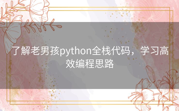 了解老男孩python全栈代码，学习高效编程思路