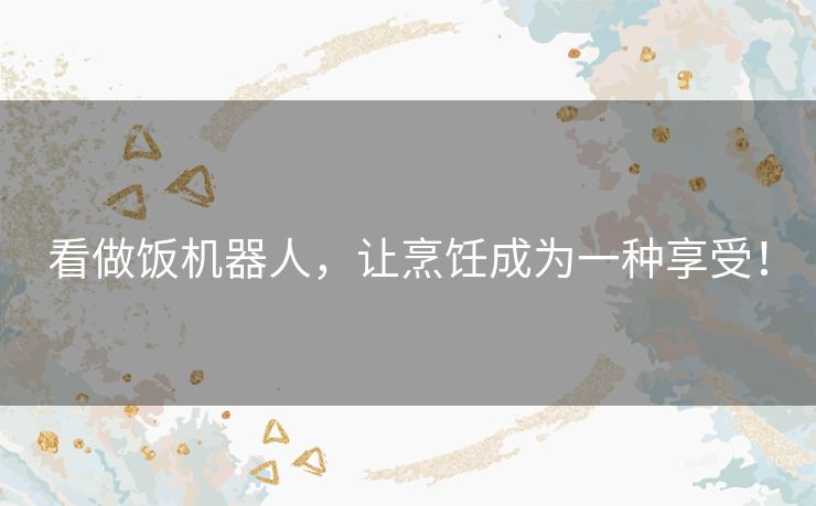 看做饭机器人，让烹饪成为一种享受！