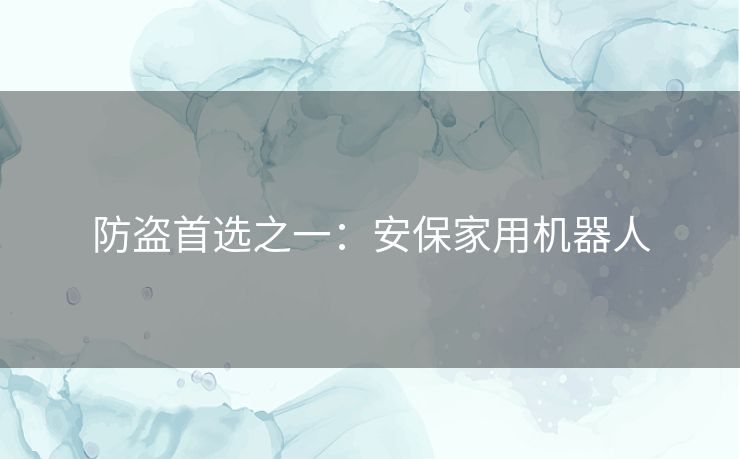 防盗首选之一：安保家用机器人