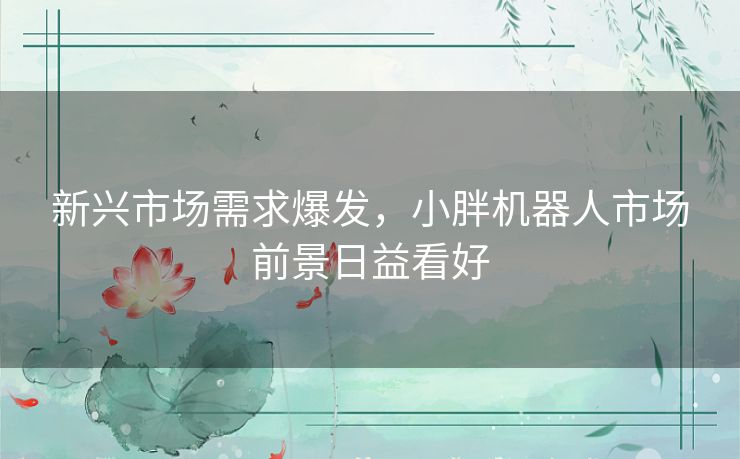 新兴市场需求爆发，小胖机器人市场前景日益看好