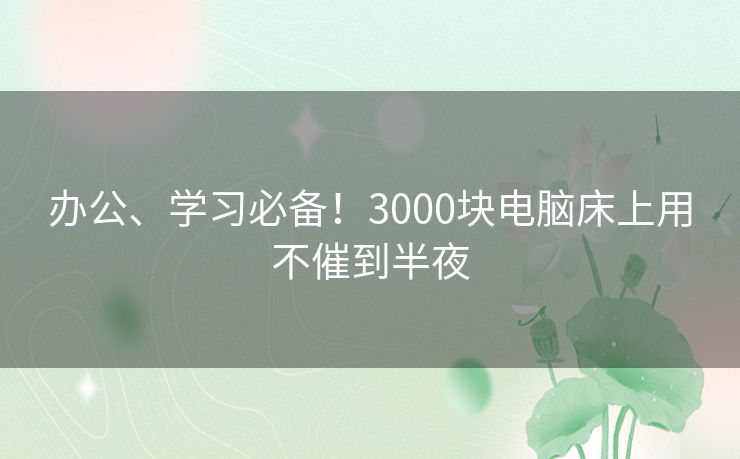 办公、学习必备!3000块电脑床上用不催到半夜 办公、学习必备!3000块电脑床上用不催到半夜