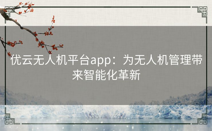 优云无人机平台app：为无人机管理带来智能化革新