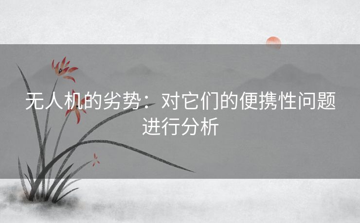 无人机的劣势：对它们的便携性问题进行分析
