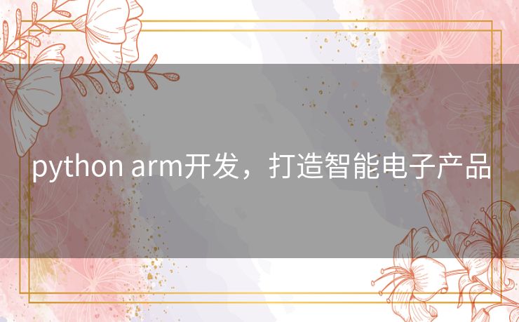 python arm开发，打造智能电子产品