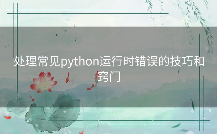 处理常见python运行时错误的技巧和窍门