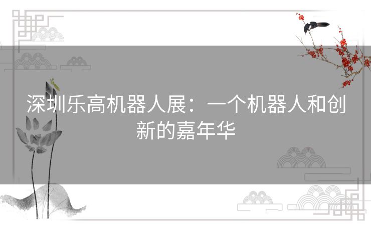 深圳乐高机器人展：一个机器人和创新的嘉年华