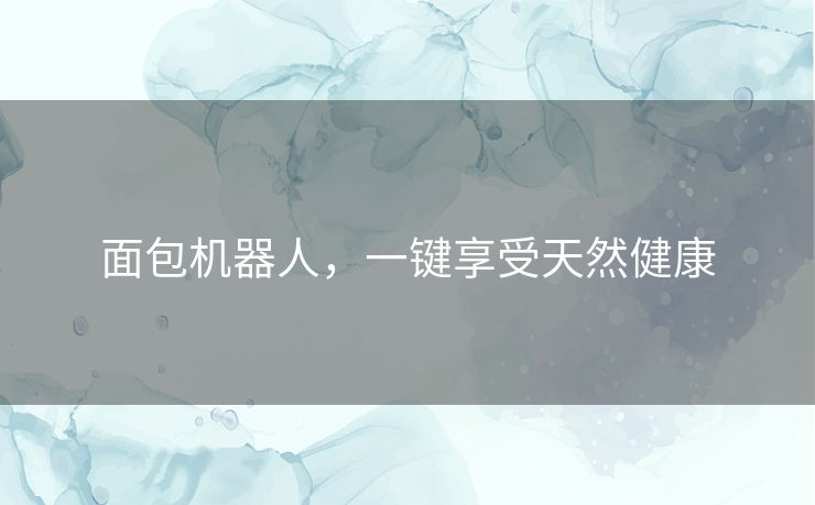 面包机器人，一键享受天然健康