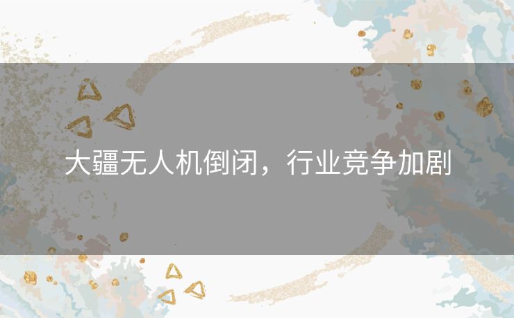 大疆无人机倒闭，行业竞争加剧