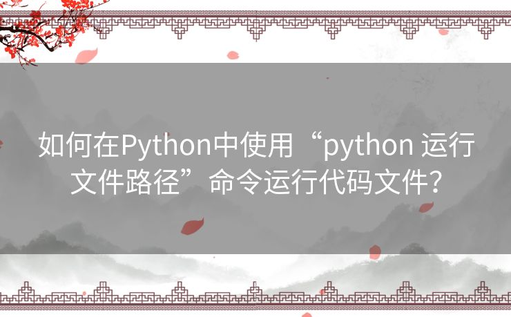 如何在Python中使用“python 运行文件路径”命令运行代码文件？