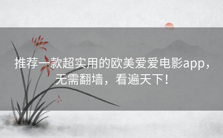 推荐一款超实用的欧美爱爱电影app，无需翻墙，看遍天下！