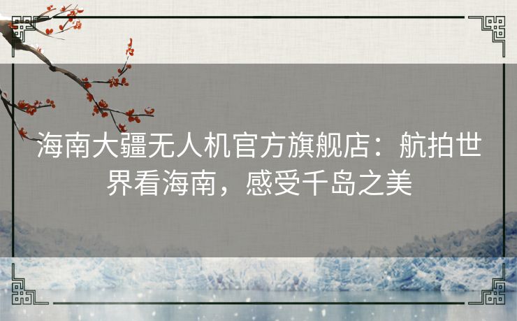 海南大疆无人机官方旗舰店：航拍世界看海南，感受千岛之美