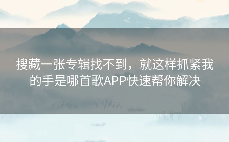 搜藏一张专辑找不到，就这样抓紧我的手是哪首歌APP快速帮你解决