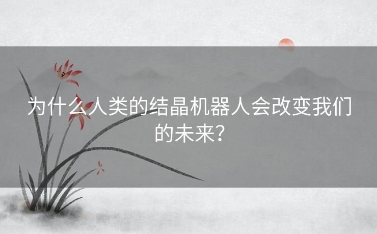 为什么人类的结晶机器人会改变我们的未来？