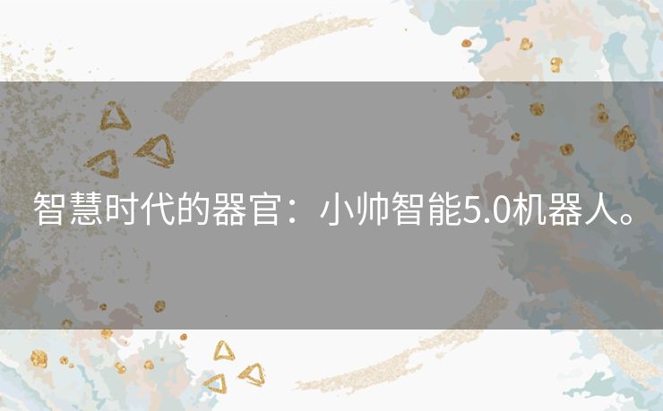 智慧时代的器官：小帅智能5.0机器人。