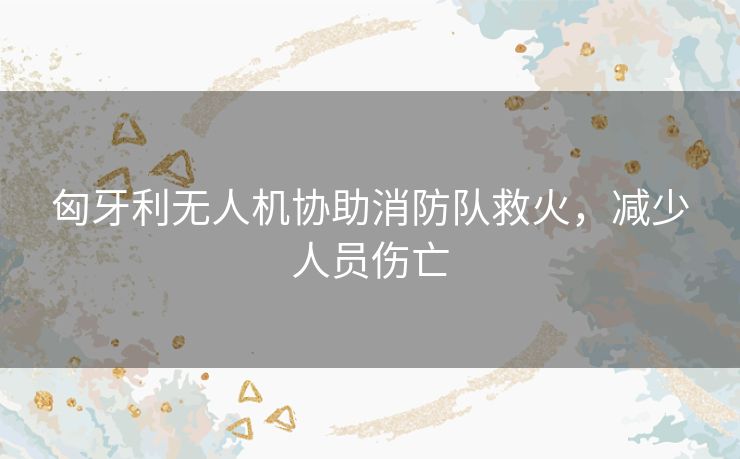 匈牙利无人机协助消防队救火，减少人员伤亡