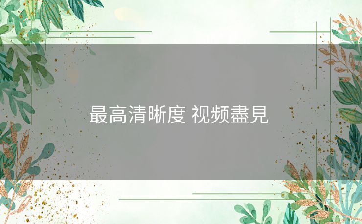 最高清晰度 视频盡見 
