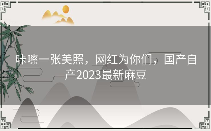 咔嚓一张美照，网红为你们，国产自产2023最新麻豆