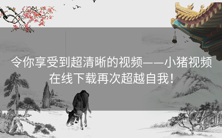 令你享受到超清晰的视频——小猪视频在线下载再次超越自我！