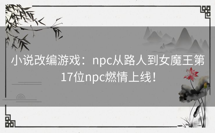 小说改编游戏：npc从路人到女魔王第17位npc燃情上线！