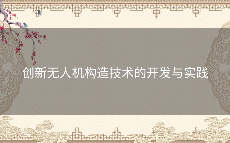 创新无人机构造技术的开发与实践