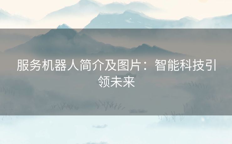 服务机器人简介及图片：智能科技引领未来
