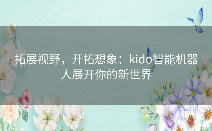 拓展视野，开拓想象：kido智能机器人展开你的新世界