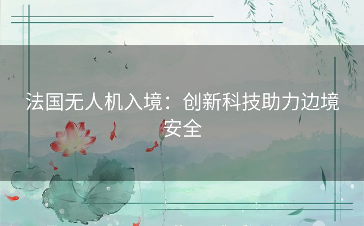 法国无人机入境：创新科技助力边境安全