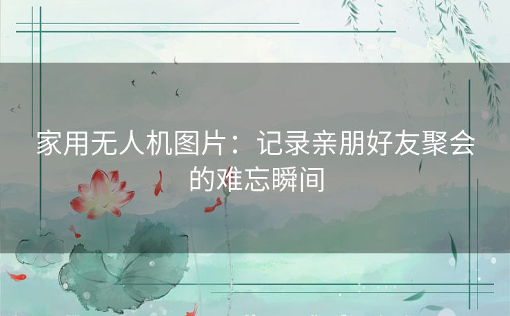 家用无人机图片：记录亲朋好友聚会的难忘瞬间