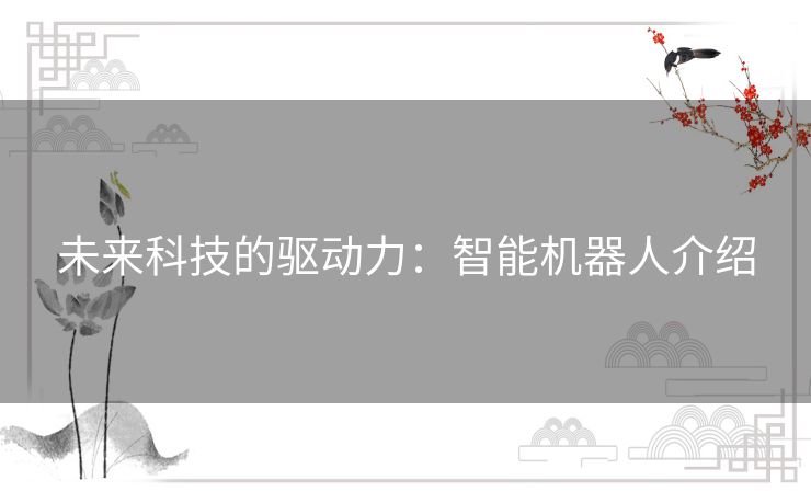 未来科技的驱动力：智能机器人介绍