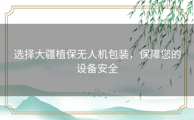 选择大疆植保无人机包装，保障您的设备安全