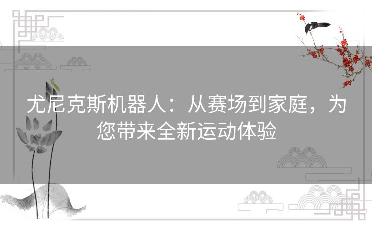 尤尼克斯机器人：从赛场到家庭，为您带来全新运动体验