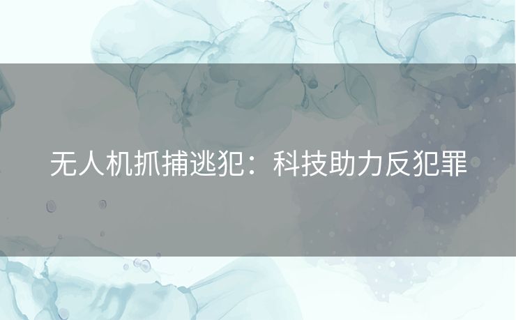 无人机抓捕逃犯：科技助力反犯罪