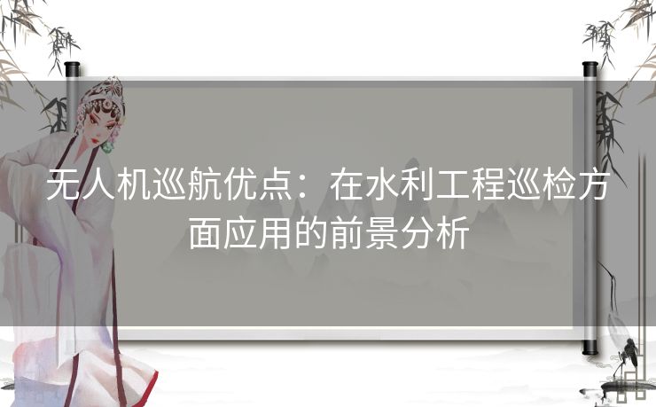 无人机巡航优点：在水利工程巡检方面应用的前景分析