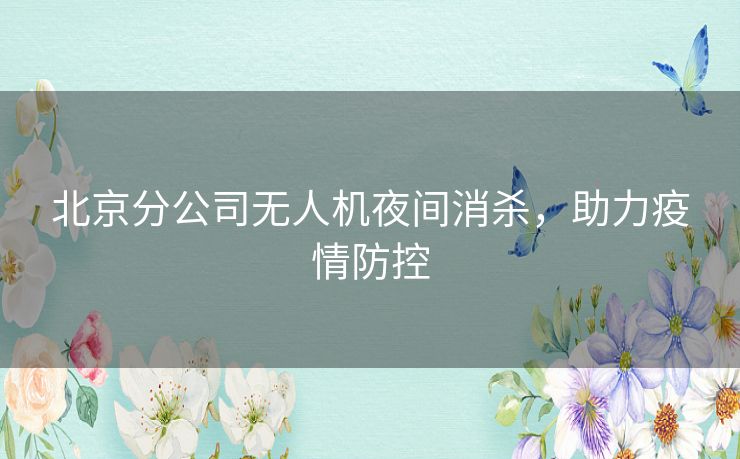 北京分公司无人机夜间消杀，助力疫情防控