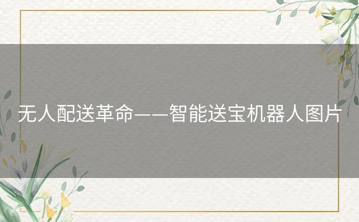 无人配送革命——智能送宝机器人图片