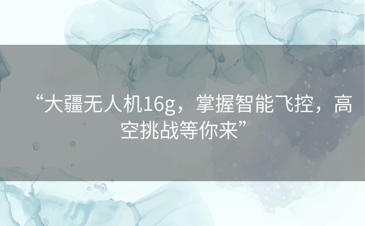 “大疆无人机16g，掌握智能飞控，高空挑战等你来”