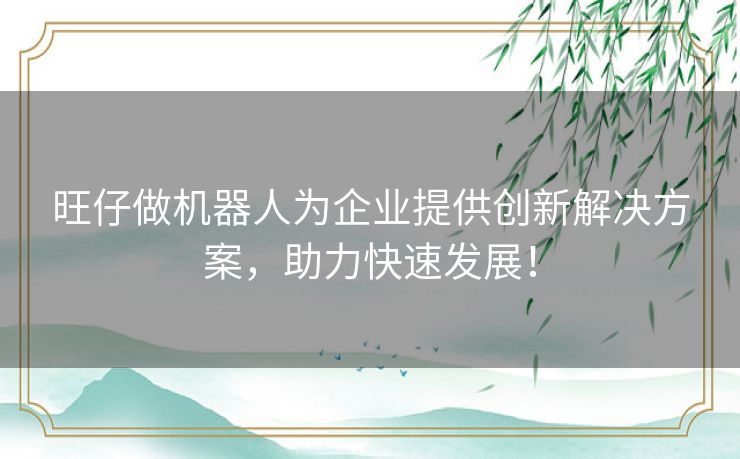 旺仔做机器人为企业提供创新解决方案，助力快速发展！