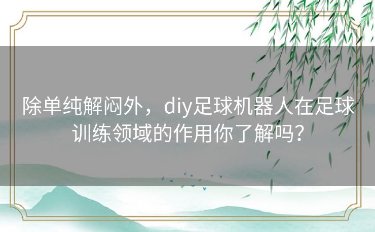 除单纯解闷外，diy足球机器人在足球训练领域的作用你了解吗？
