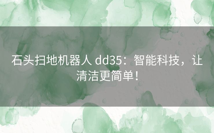 石头扫地机器人 dd35：智能科技，让清洁更简单！