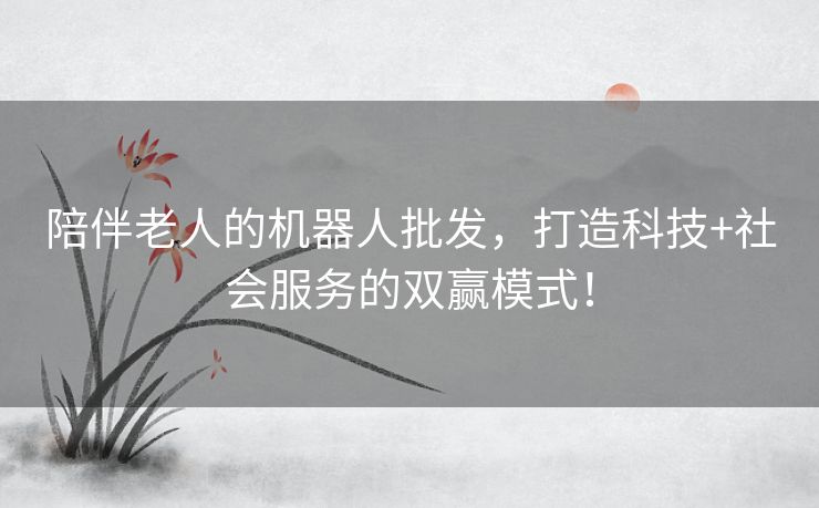 陪伴老人的机器人批发，打造科技+社会服务的双赢模式！
