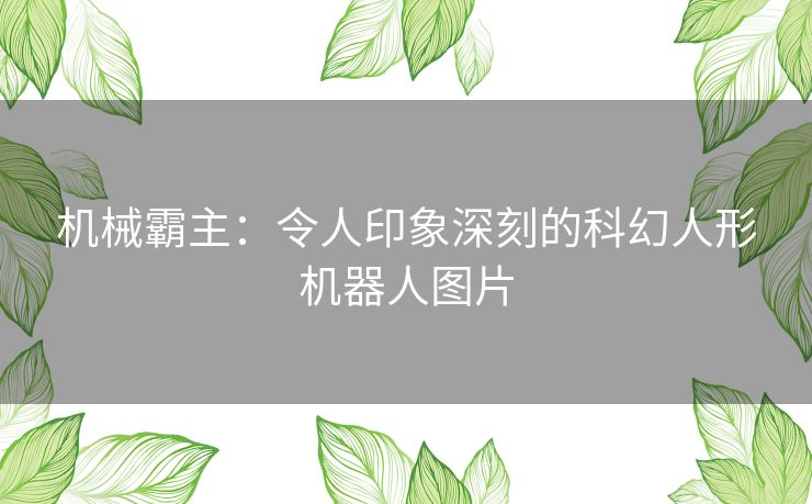 机械霸主：令人印象深刻的科幻人形机器人图片