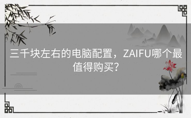 三千块左右的电脑配置，ZAIFU哪个最值得购买？