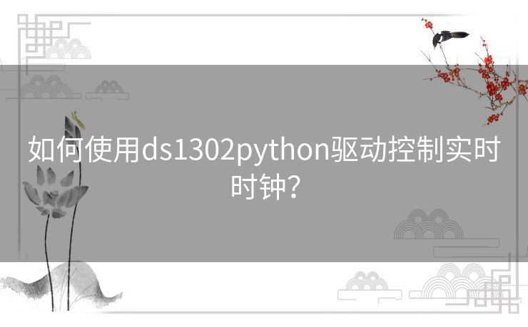 如何使用ds1302python驱动控制实时时钟？
