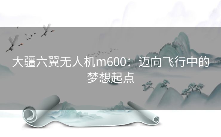 大疆六翼无人机m600：迈向飞行中的梦想起点