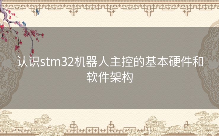 认识stm32机器人主控的基本硬件和软件架构