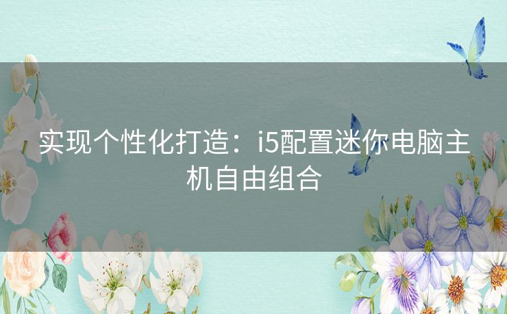 实现个性化打造：i5配置迷你电脑主机自由组合
