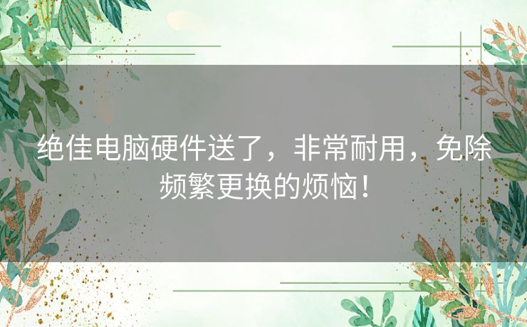 绝佳电脑硬件送了，非常耐用，免除频繁更换的烦恼！