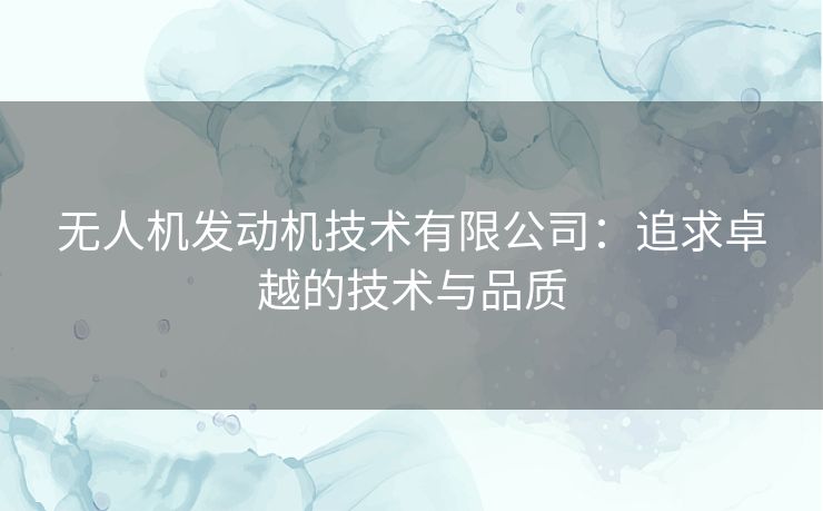无人机发动机技术有限公司：追求卓越的技术与品质